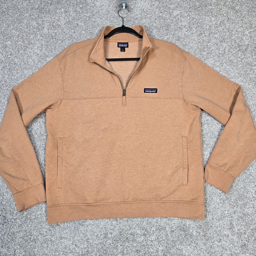 Patagonia Ahnya Pullover 1/4 Zip Women's Large STY42150 tan orange